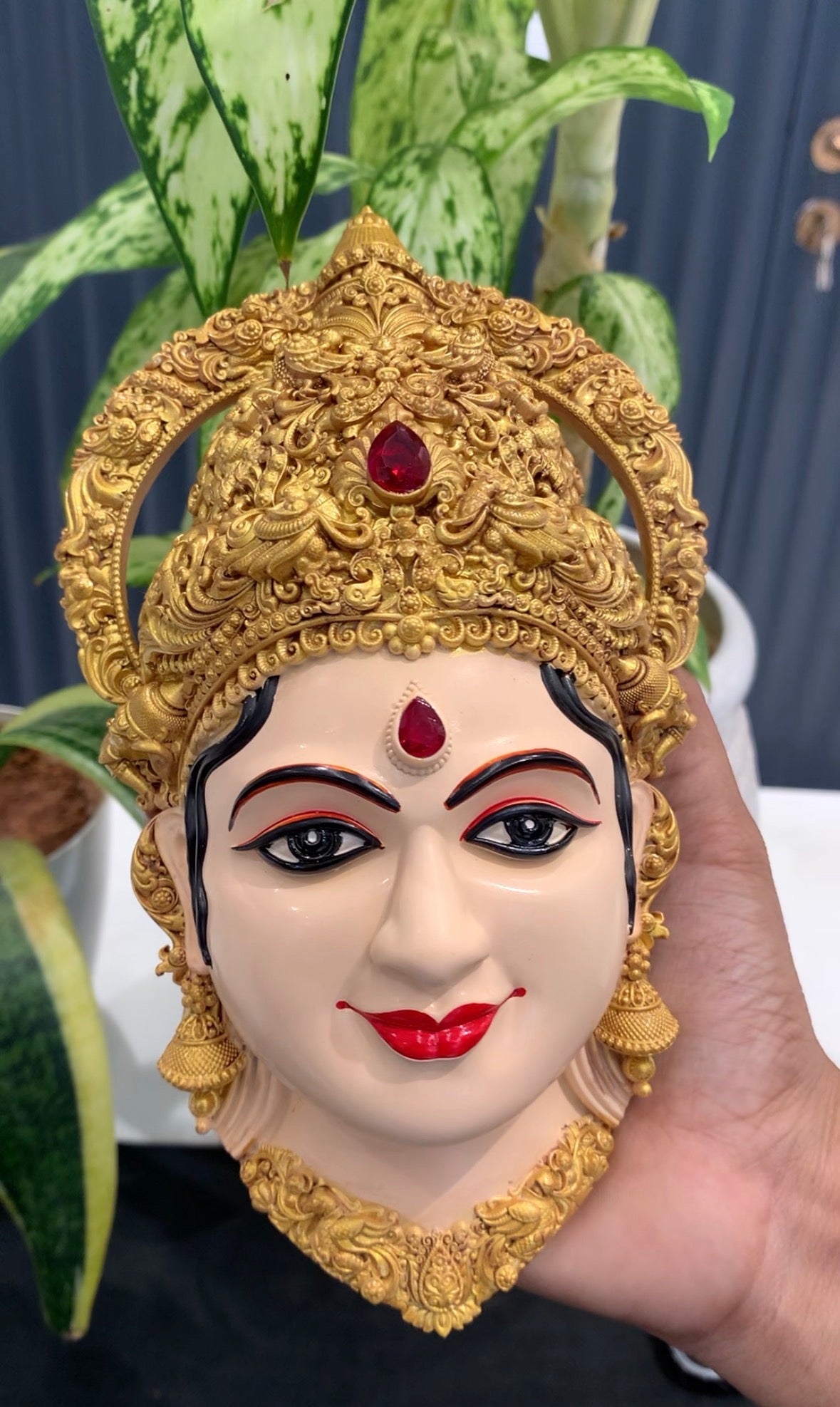 Beautiful antique finish type Lakshmi devi face  8inchs