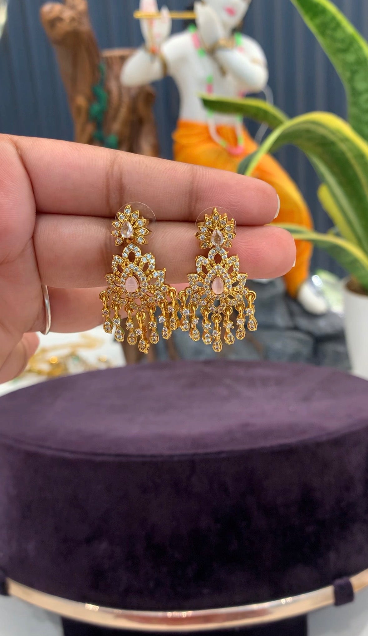 Beautiful Baby pink stone Earrings