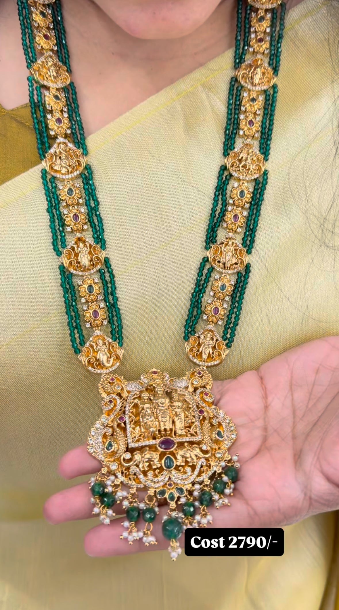 Beautiful long nakshi ramparivar necklace