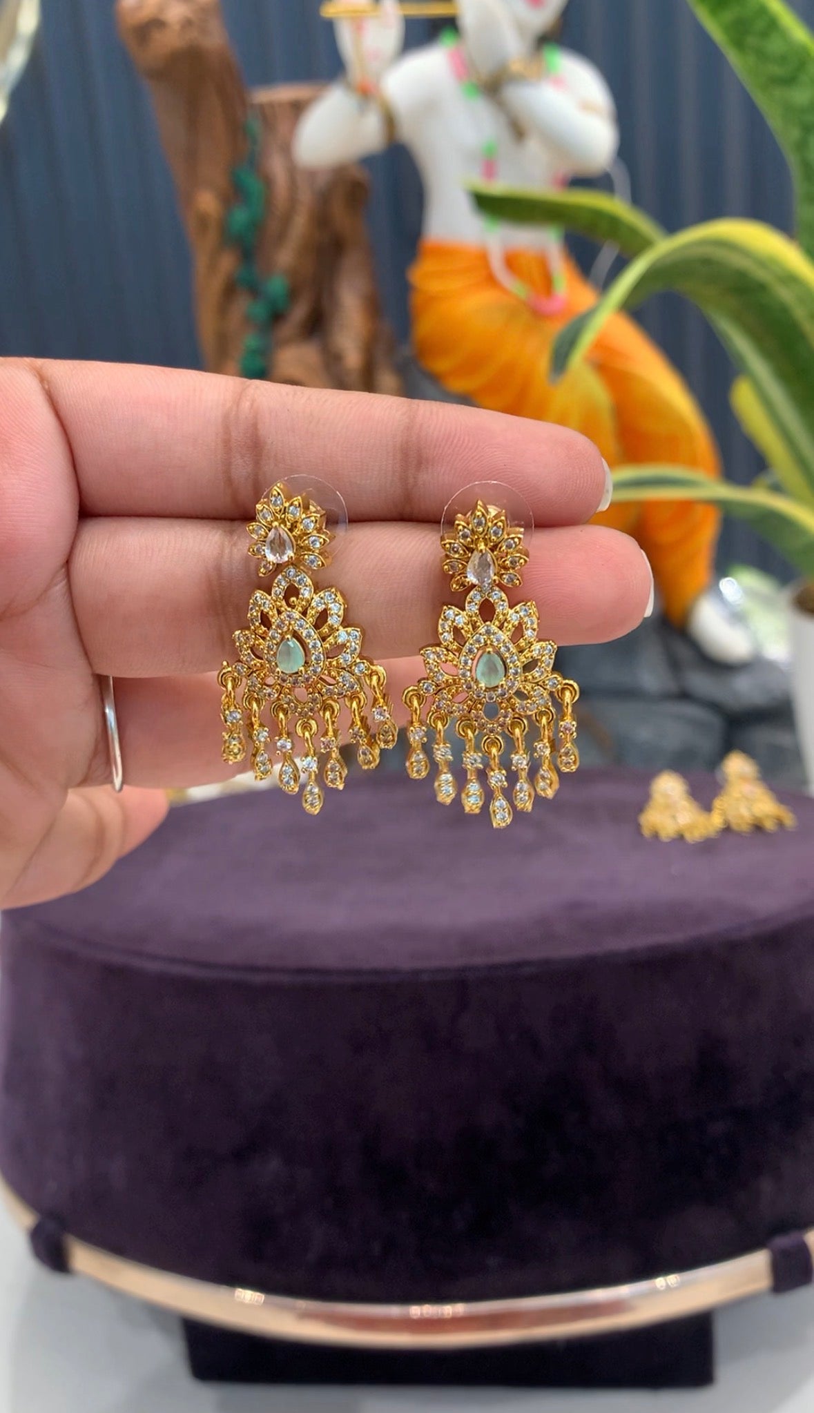Beautiful aqua stone Earrings