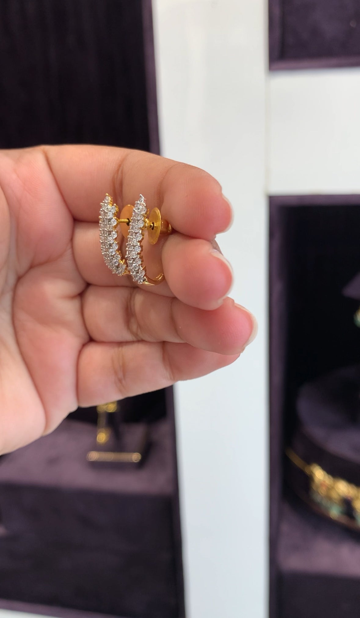 Beautiful diamond replica studs