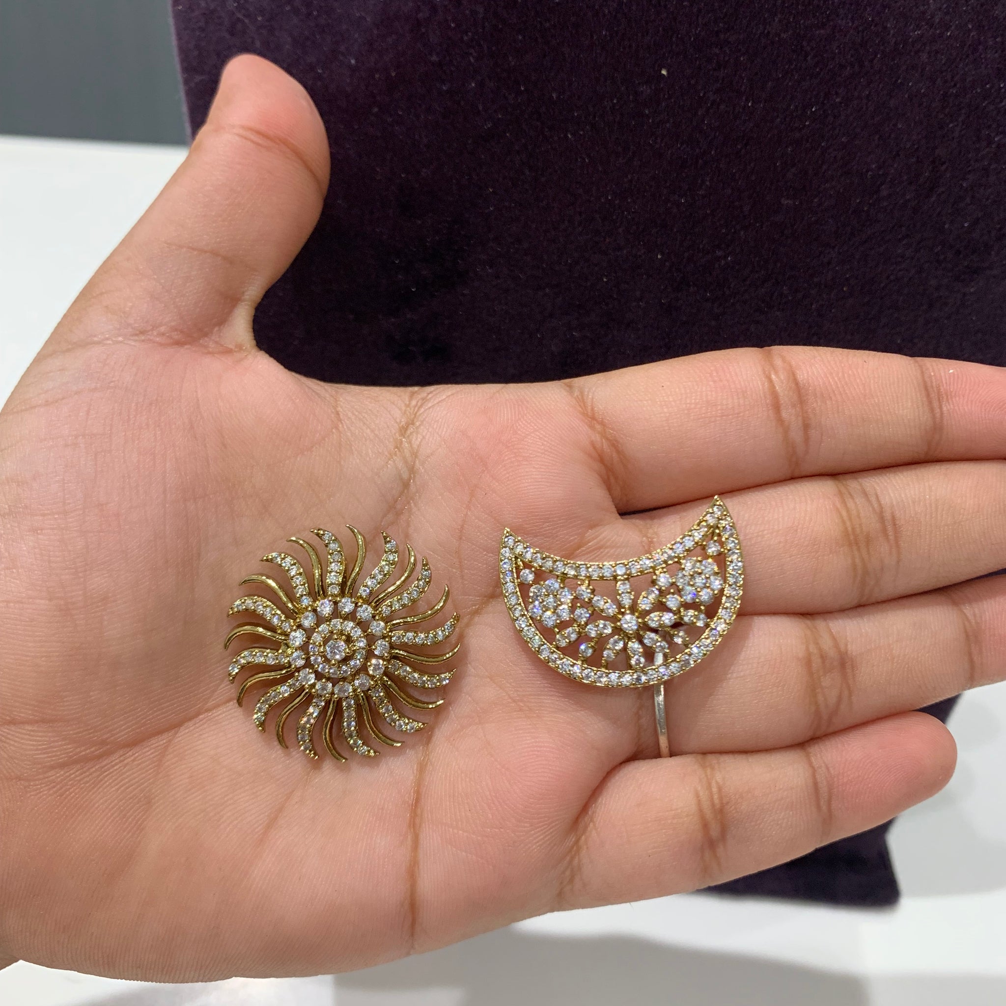 Beautiful sun moon hair accessories with back hook