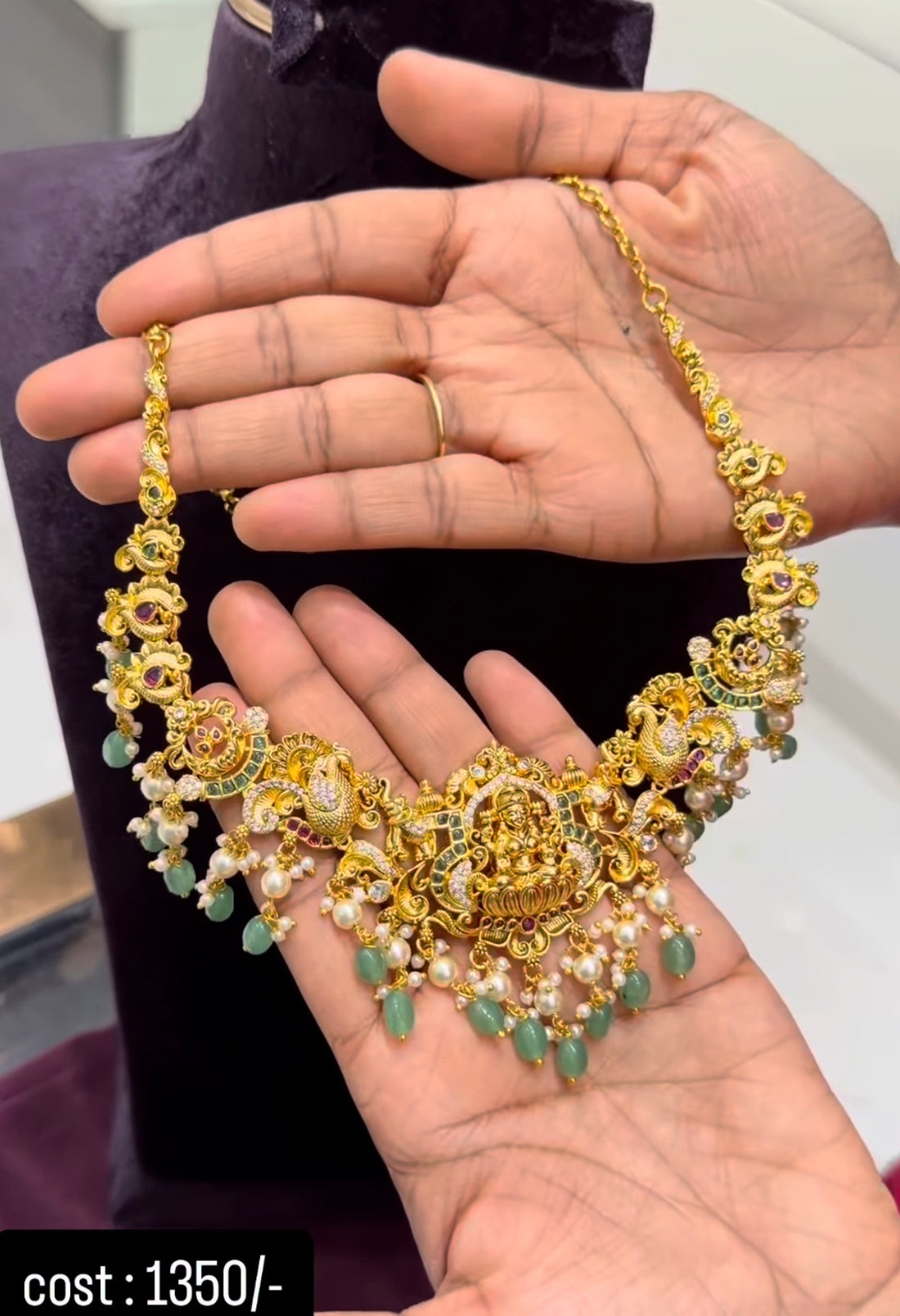 Beautiful Lakshmidevi Idol Necklace