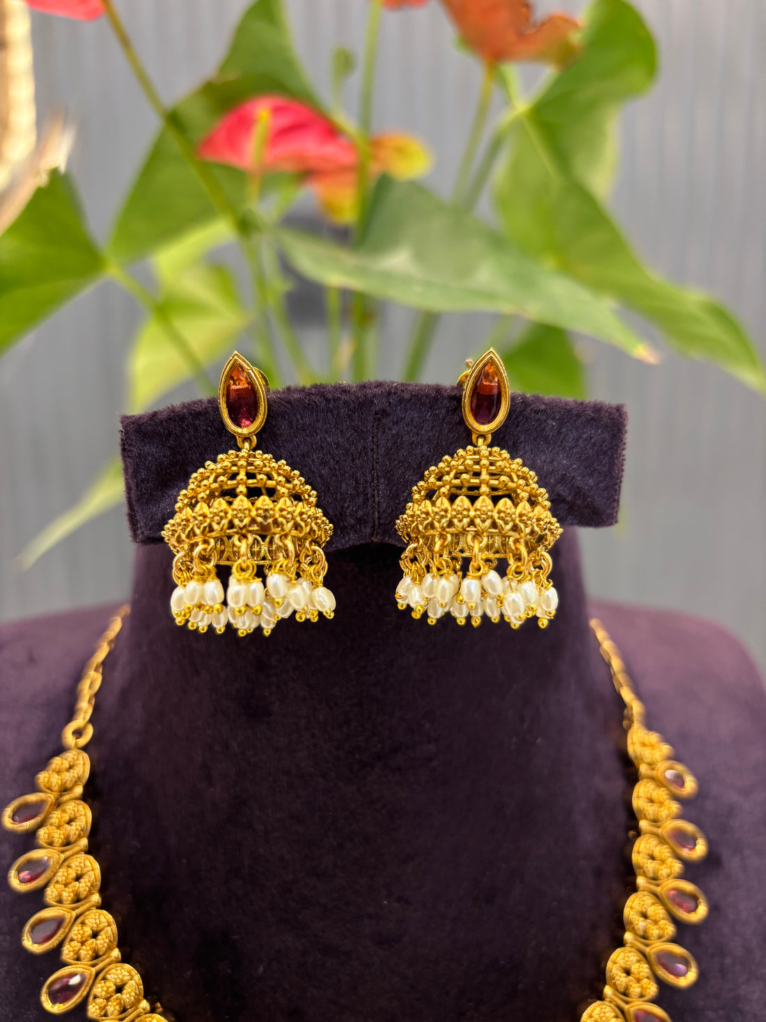 Beautiful Nakshi Ruby stone necklace