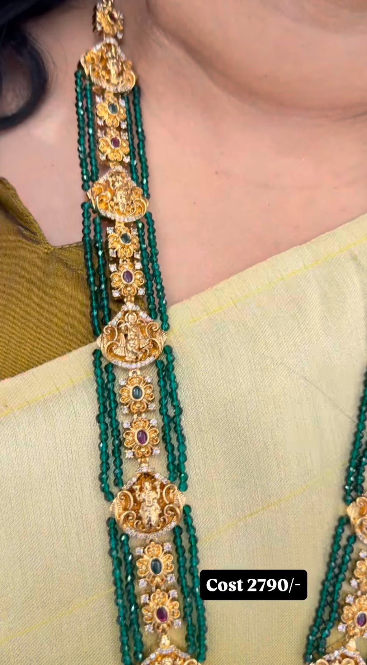 Beautiful long nakshi ramparivar necklace
