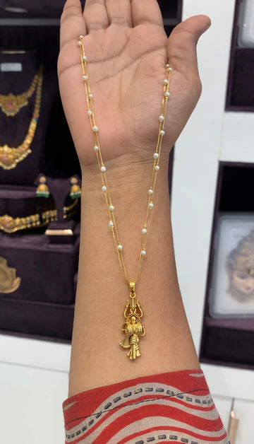 Beautiful traditional locket with 2 line fancy chain