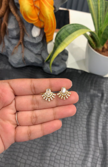 Beautiful white  stone studs with screwback