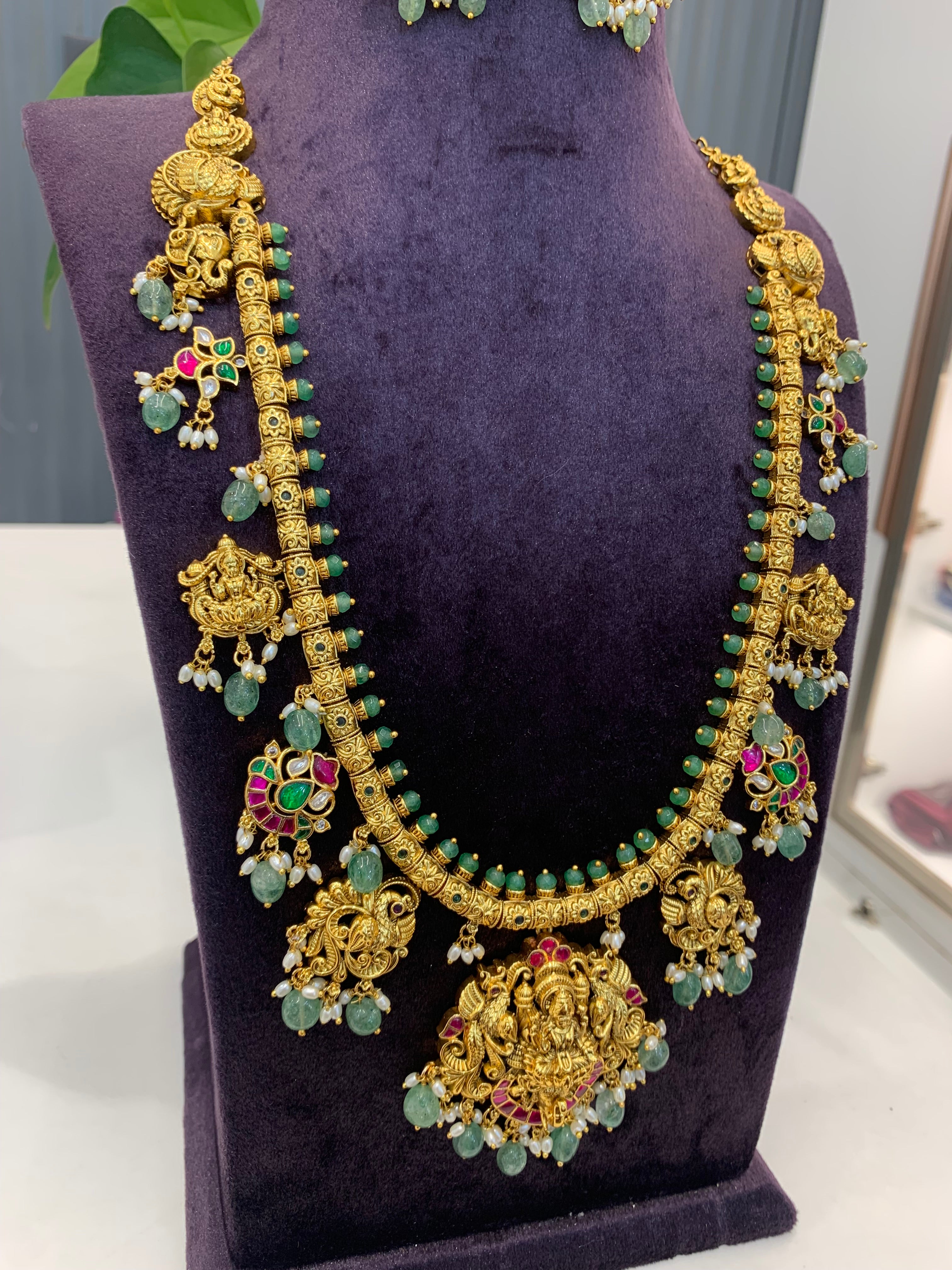 Beautiful 3D Jadau stone Nakshi Haram