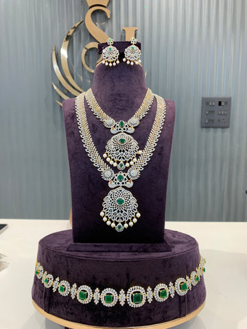 Beautiful GJ combo set for brides with chain vaddanam (for best price ever)