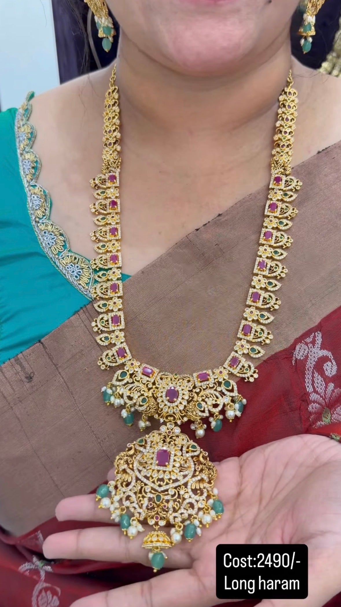 Beautiful customised long nakshi haram