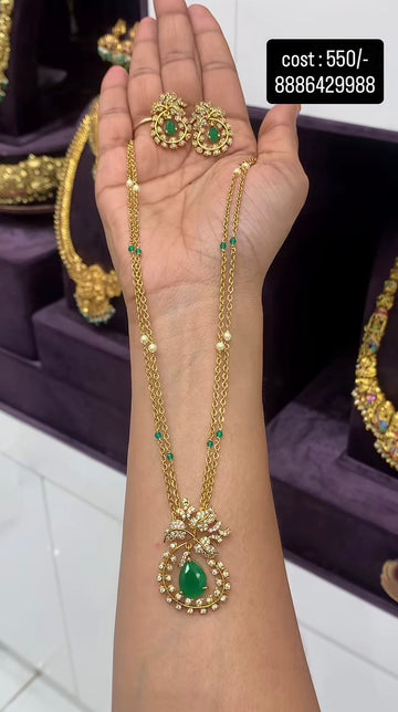 Beautiful customised 18inchs chandraharam set