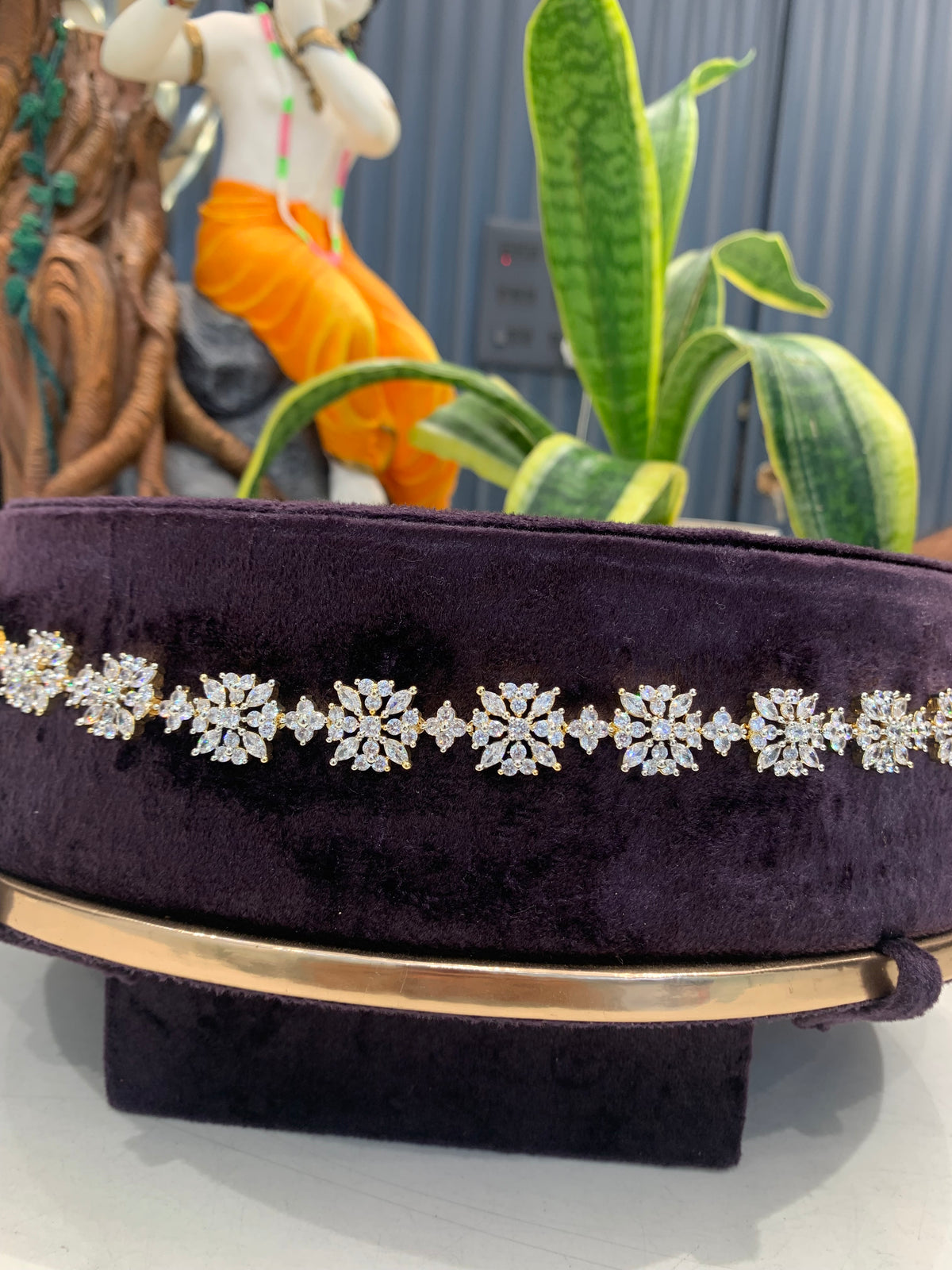Beautiful White Stone Chain Vaddanam with Back Chain