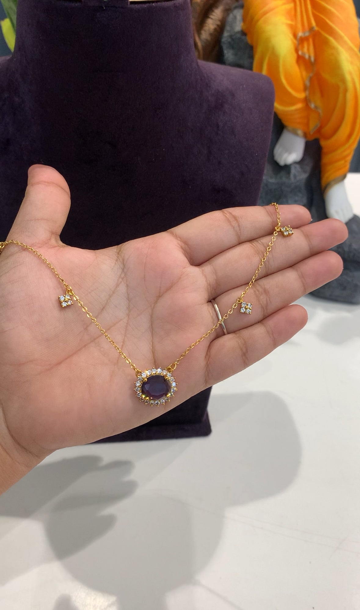 Beautiful customised chandraharam set