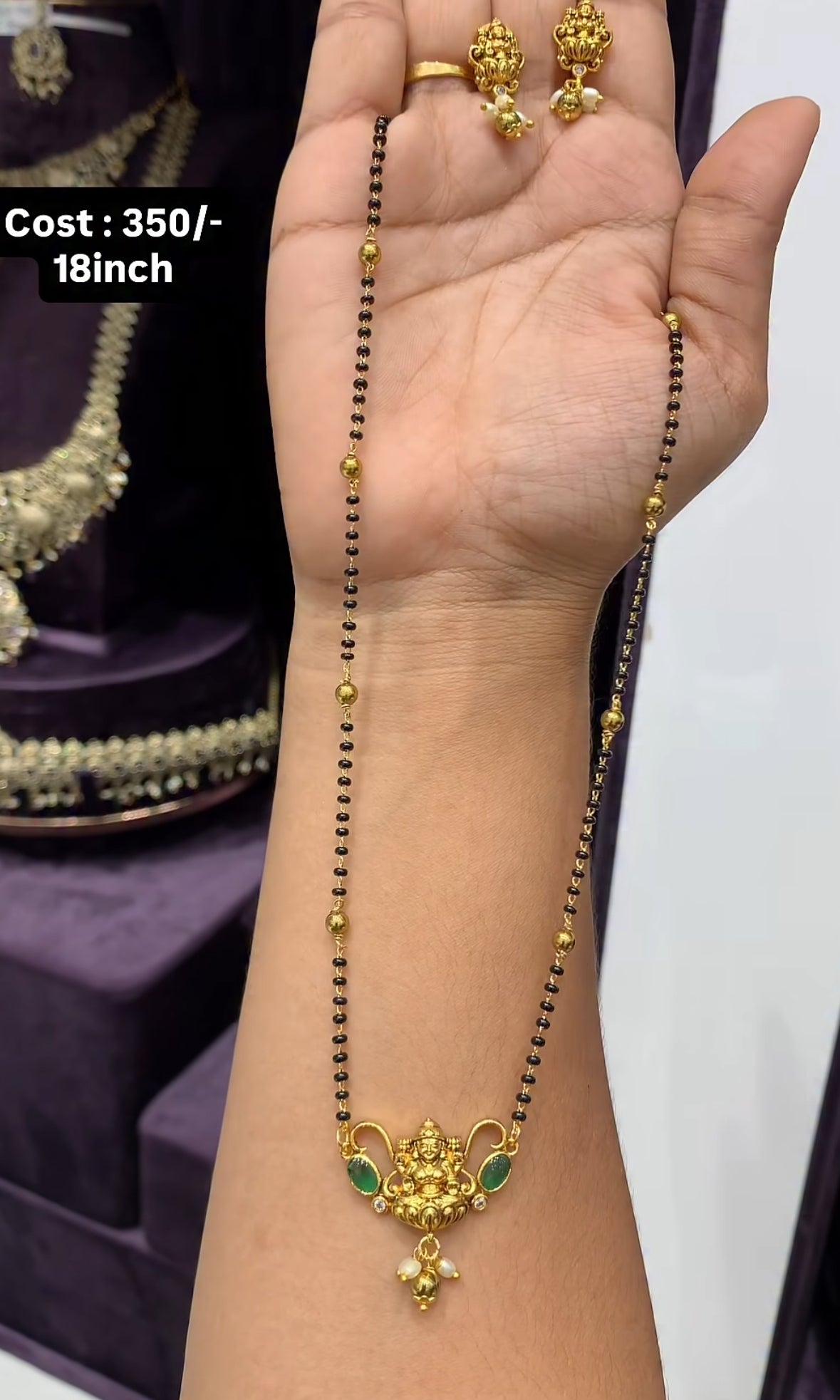 Beautiful green  stone blackbeads