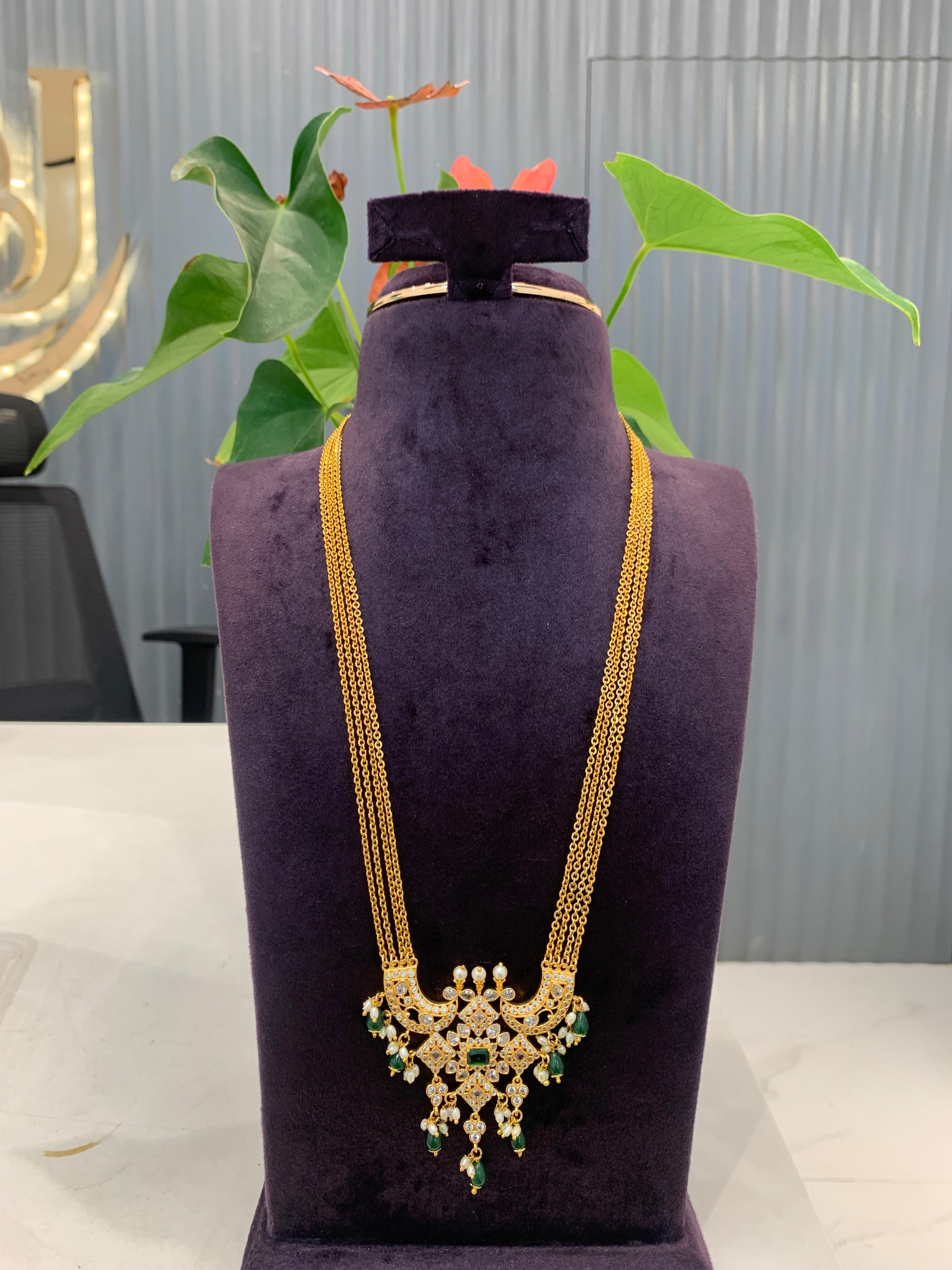 Beautiful Locket with 4 line Chandraharam