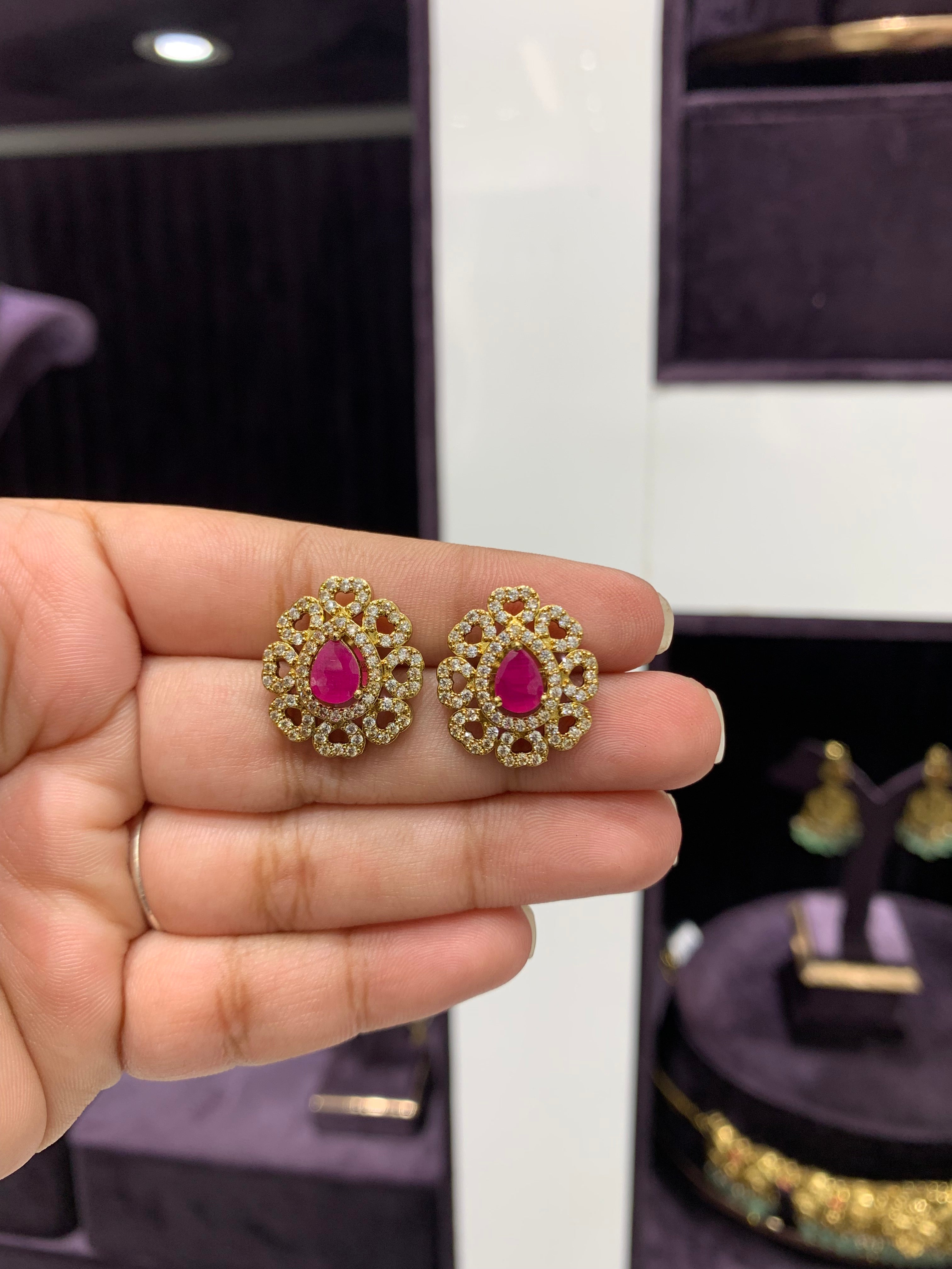 Beautiful ruby studs