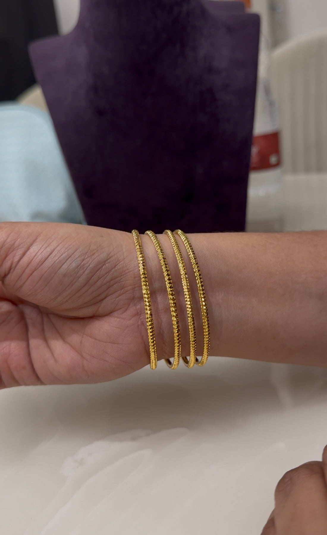 Beautiful gold replica bangles set of 4