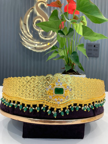 Beautiful vadanam with uncut stone locket