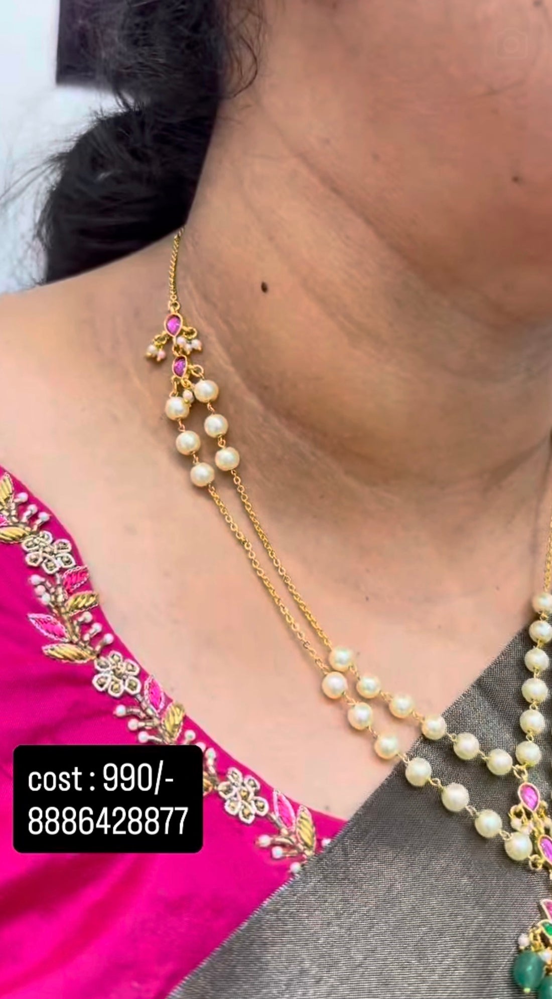 Beautiful jadav customised pearls set
