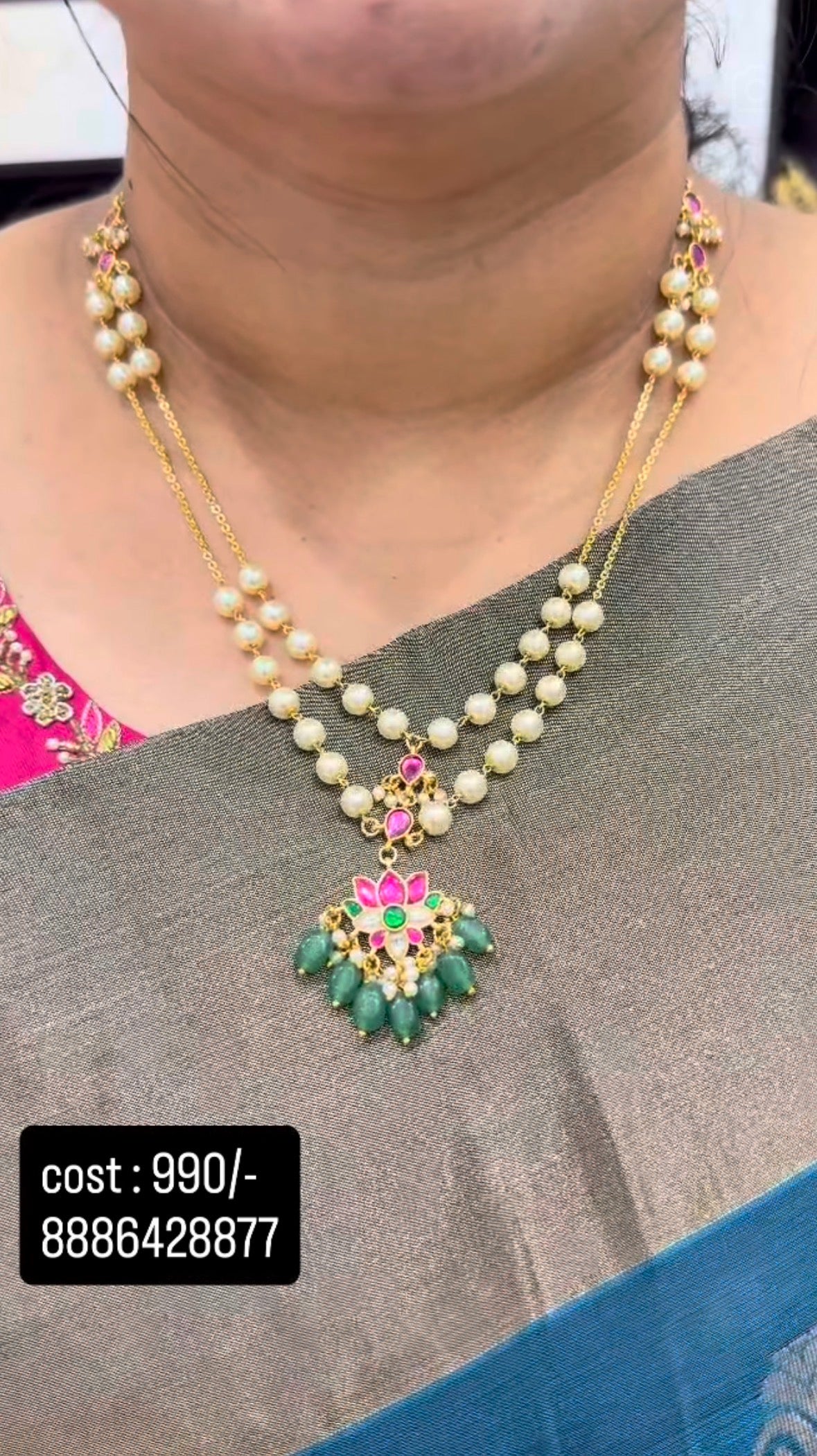Beautiful jadav customised pearls set