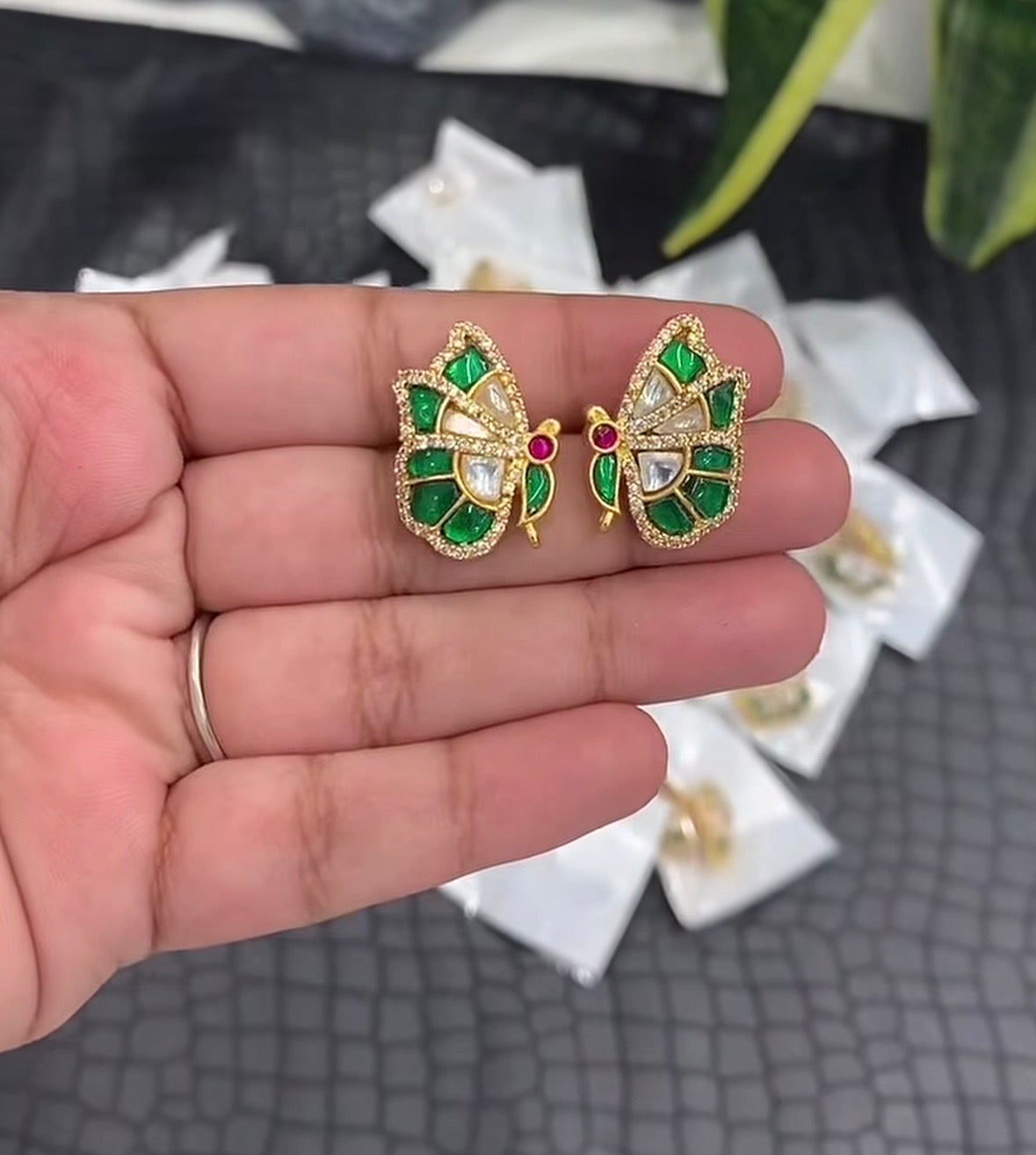 Beautiful Jadav Butterfly Earrings