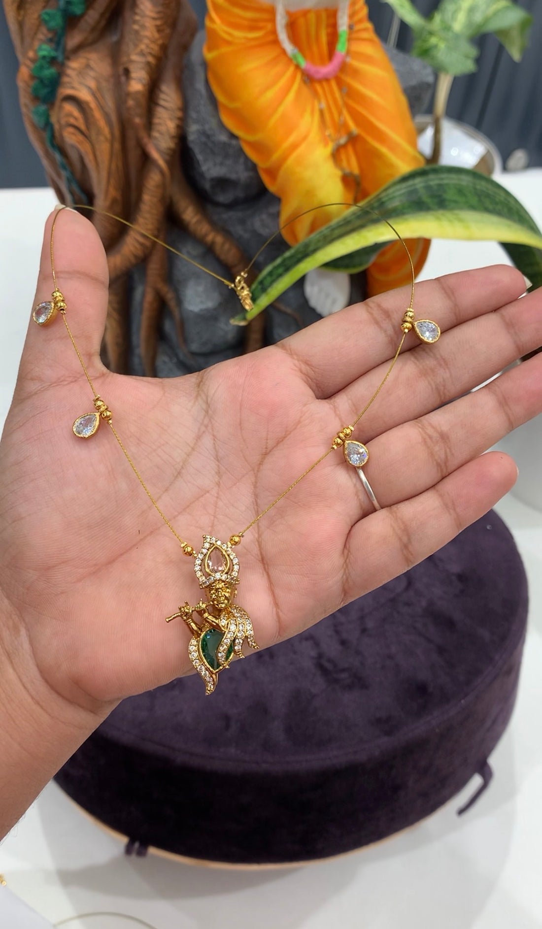 Beautiful krishna pendent with invisible chain