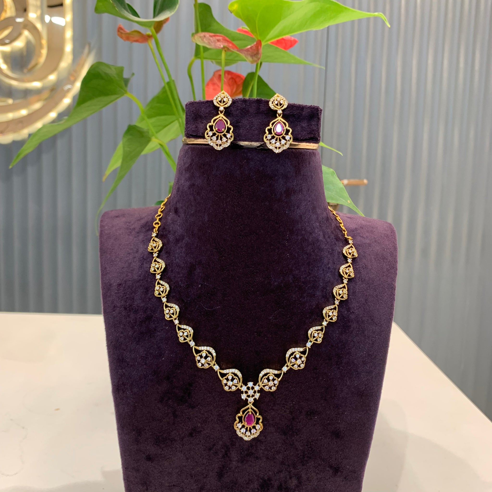 Beautiful ruby stone necklace