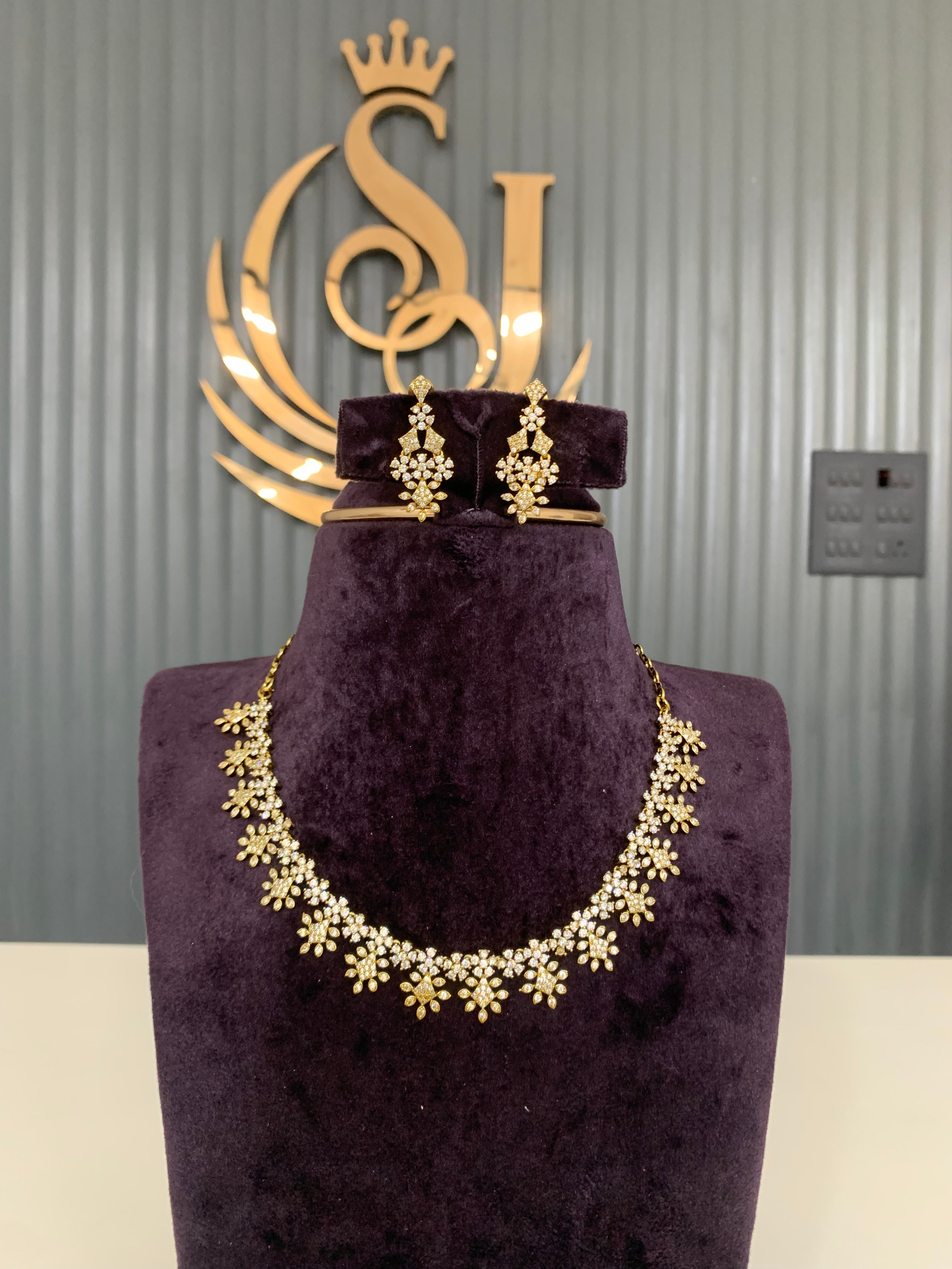 Beautiful white stone necklace