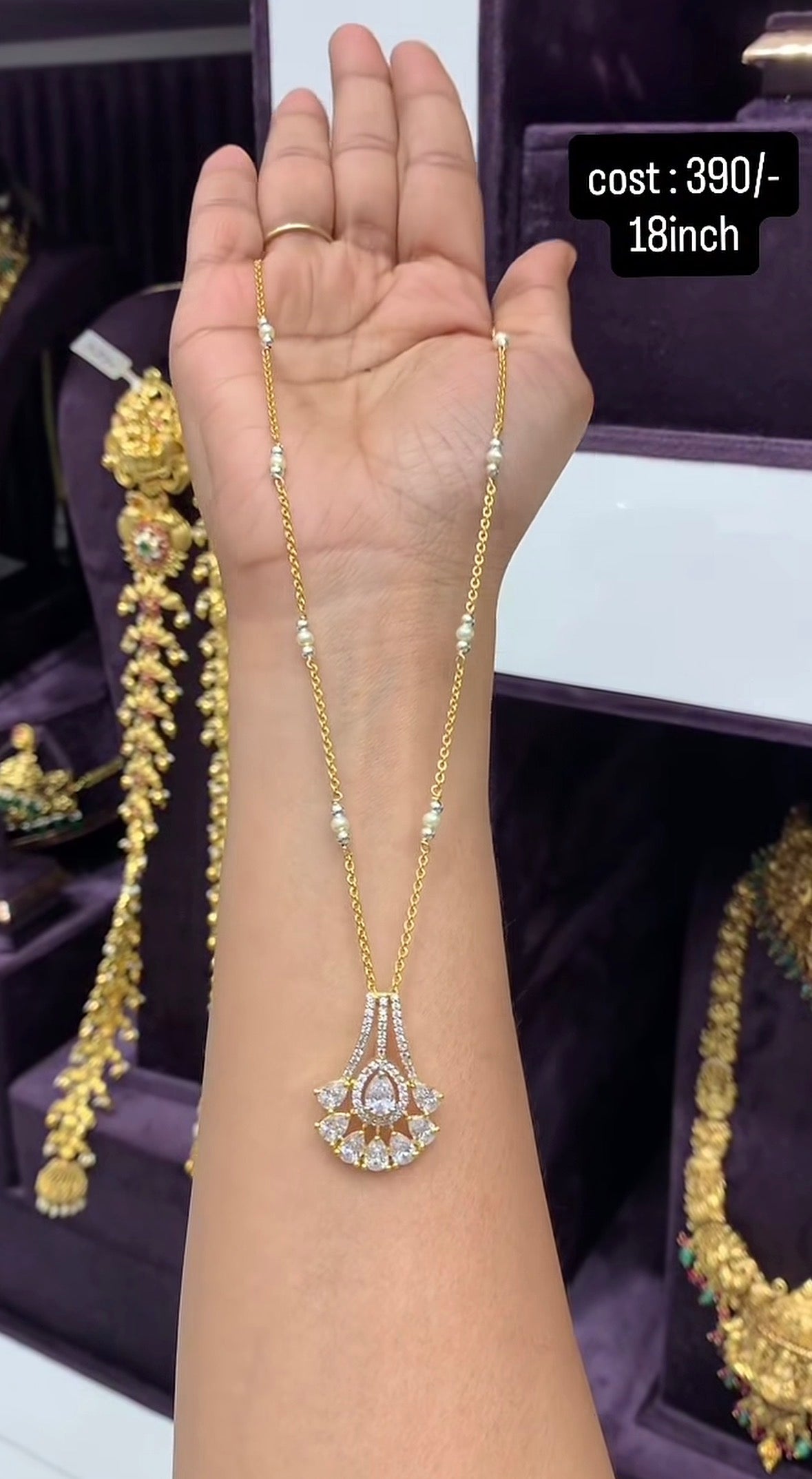 Because pendant with customised chandraharam