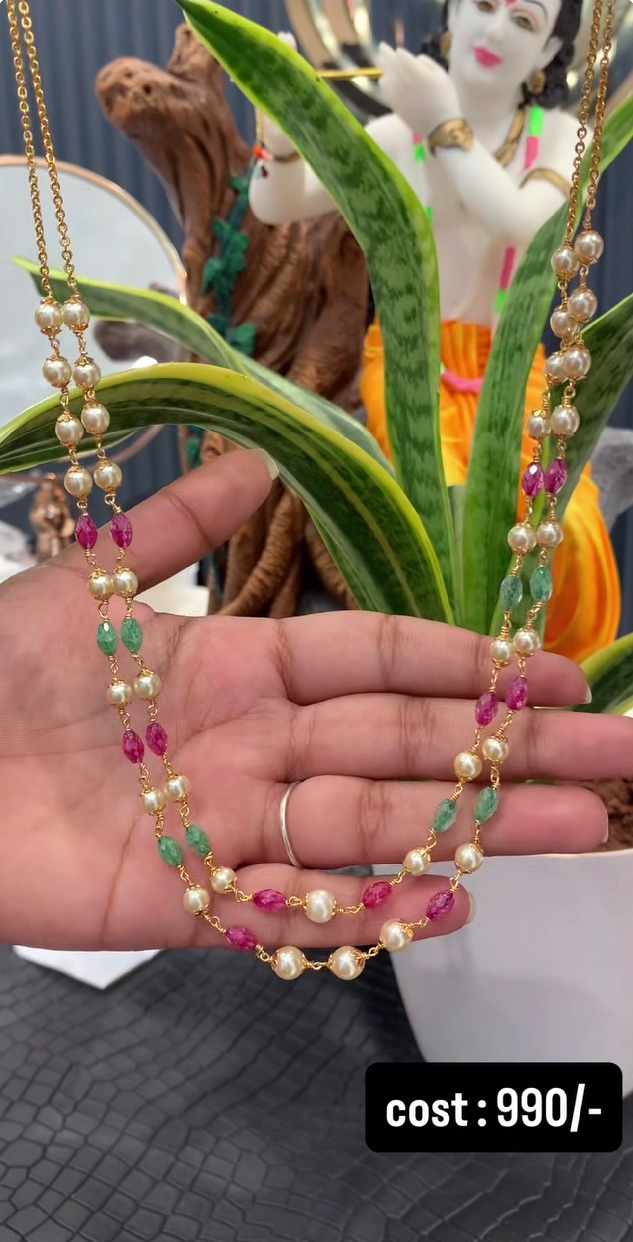 Beautiful customised cx beads 2line chain 18inches