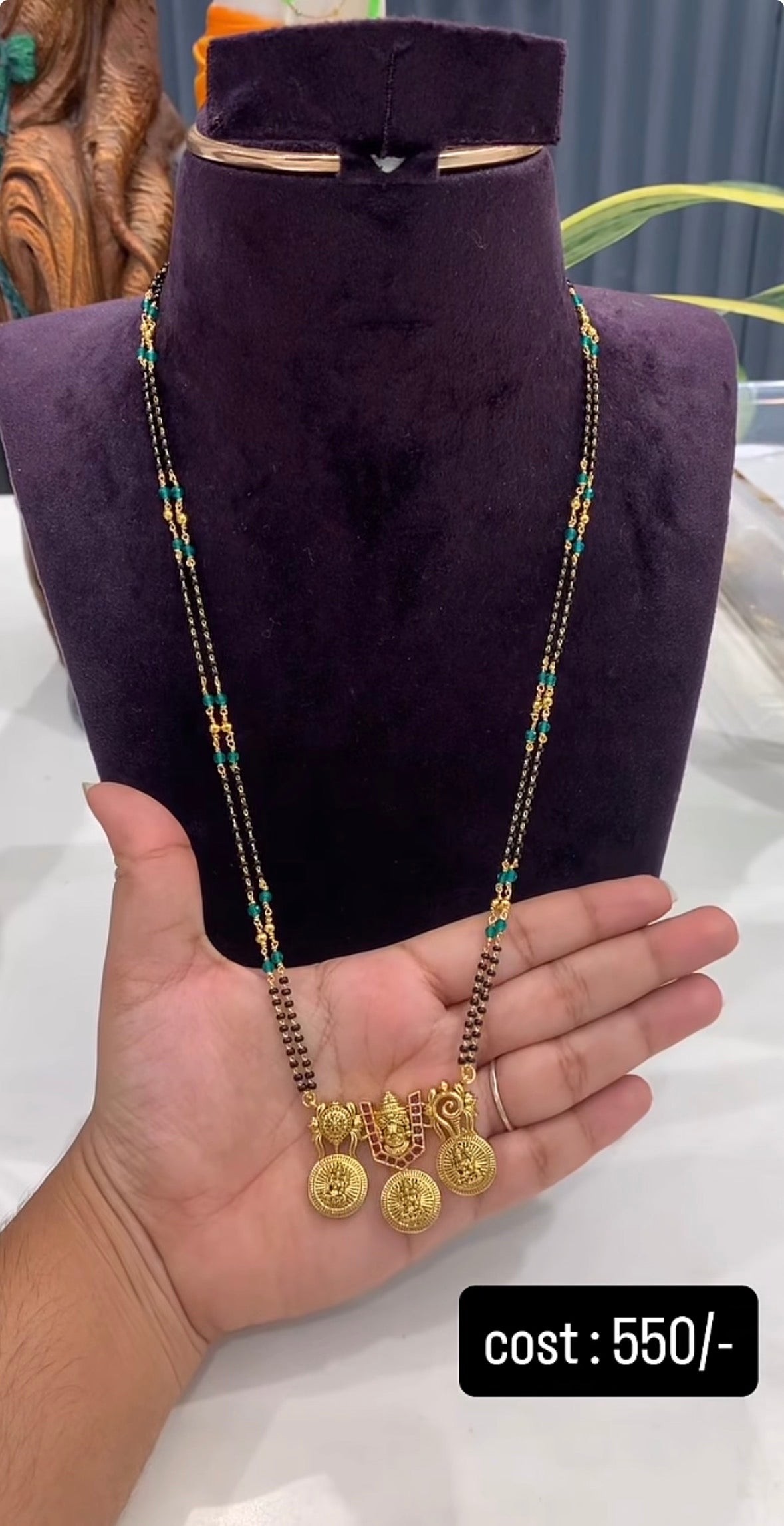 Beautiful Venkateswara swamy Pendent with Blackbeads