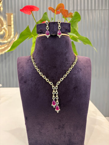 Beautiful Victoria Pink stone necklace