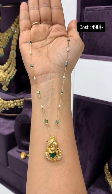 Beautiful ganesh pendant chain with fancy chain