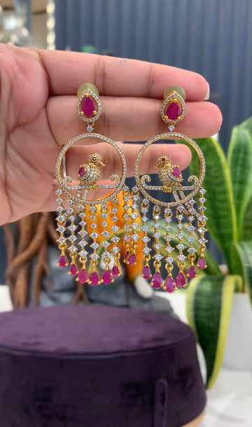 Beautiful ruby stone earrings