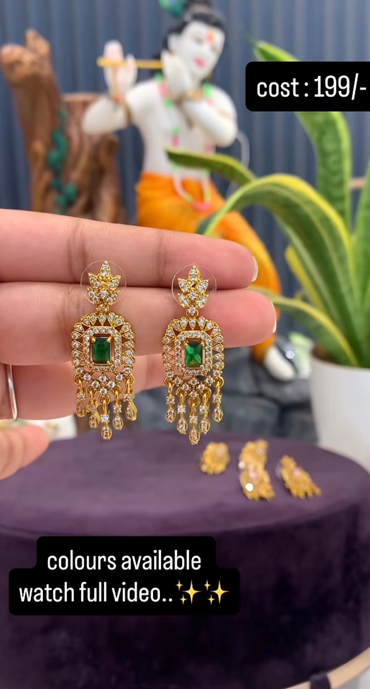 Beautiful green stone earrings