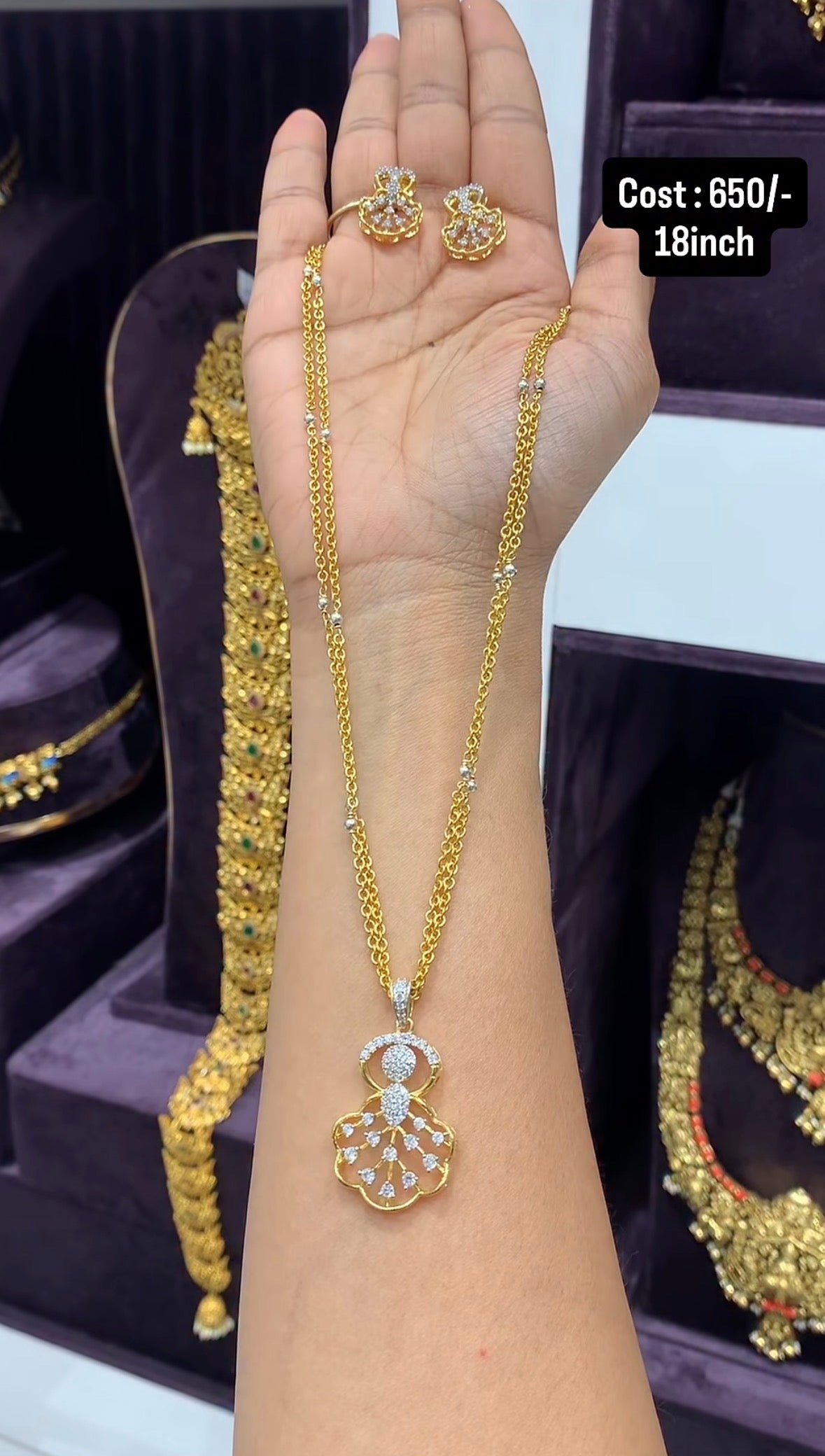 Beautiful customised pendant with customised chandraharam