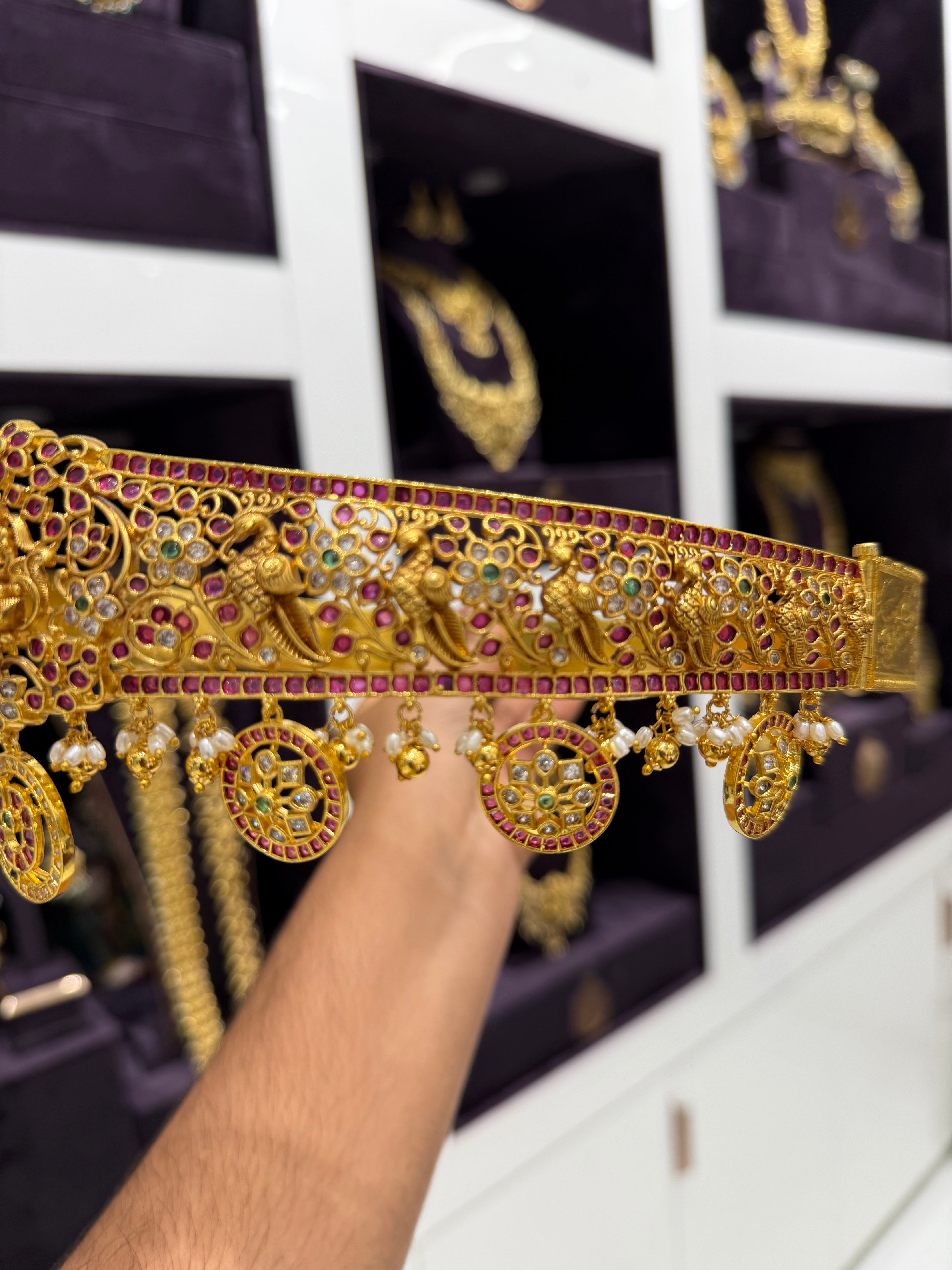 Beautiful customised vaddanam with gold bolls