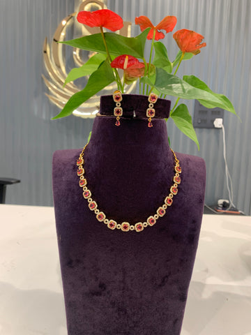 Beautiful simple red stone necklace