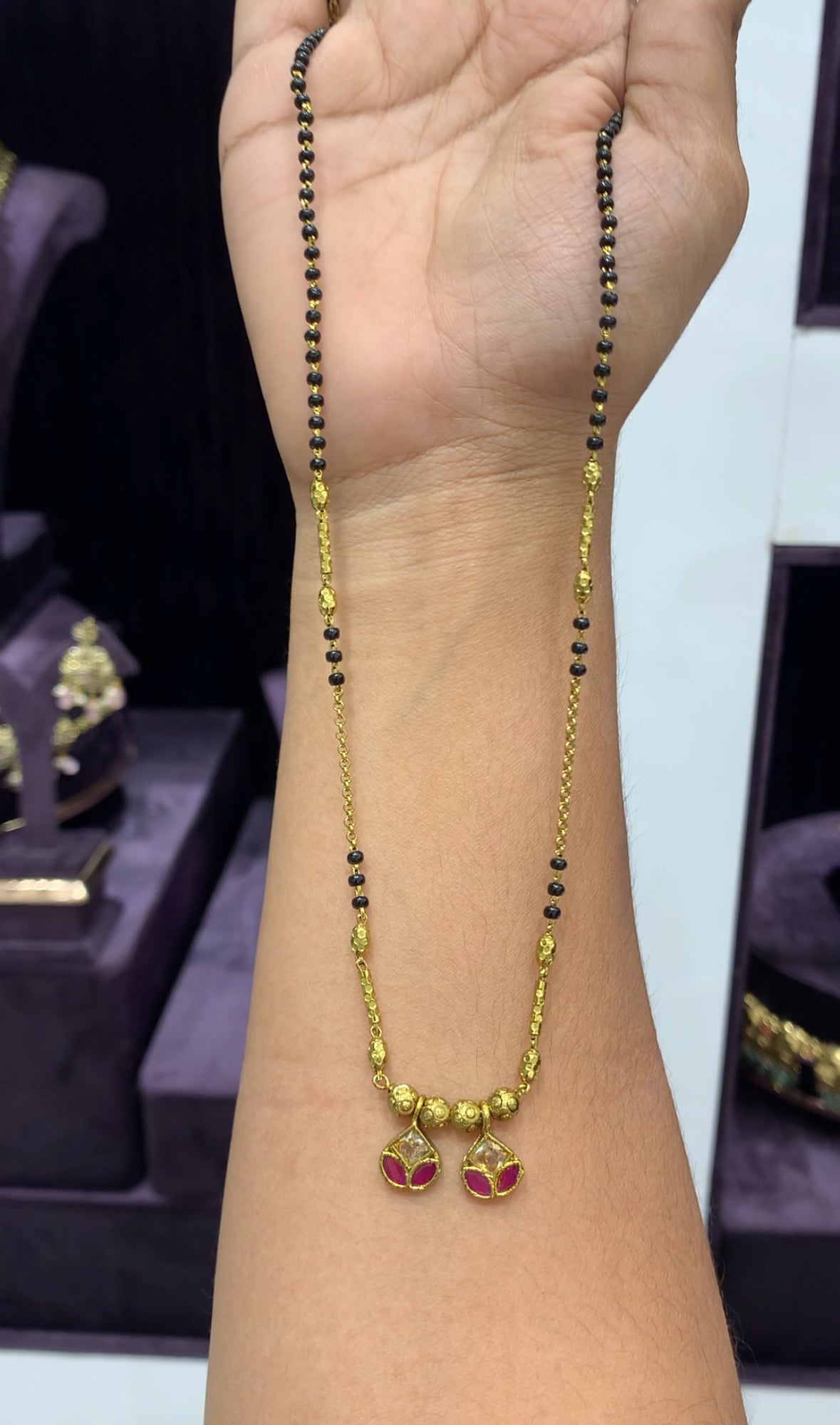 Beautiful customised mangalasuthra style blackbeads