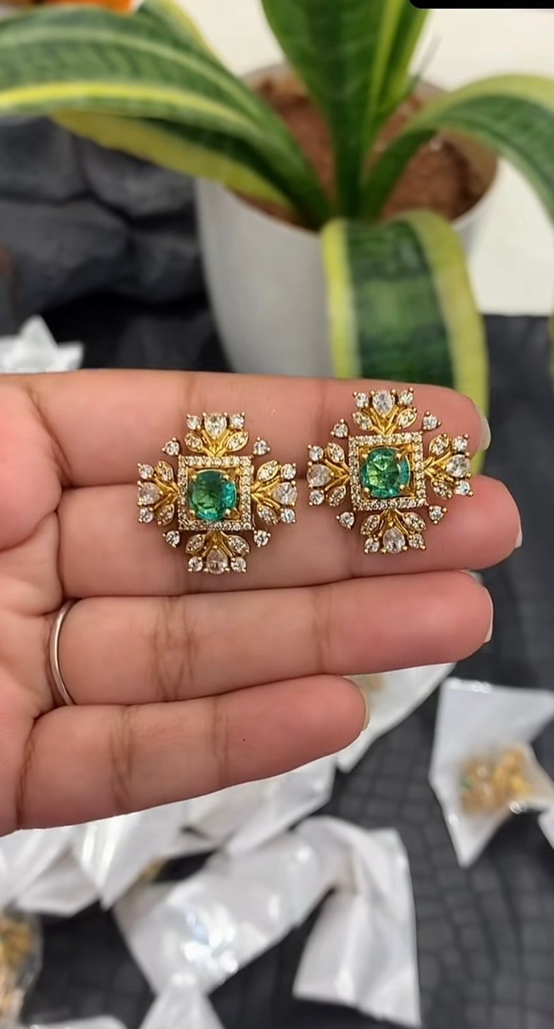 Beautiful Greenstone Studs