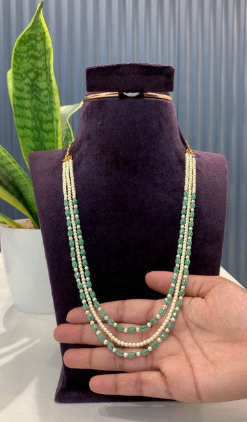 Beautiful customised green crystal Beads Set