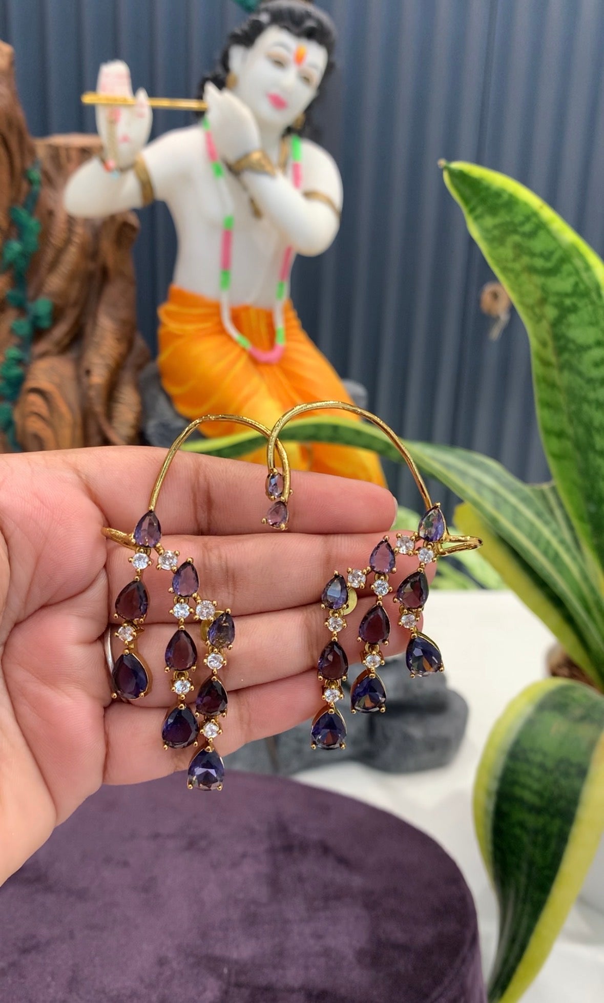 Beautiful purple earcuffs