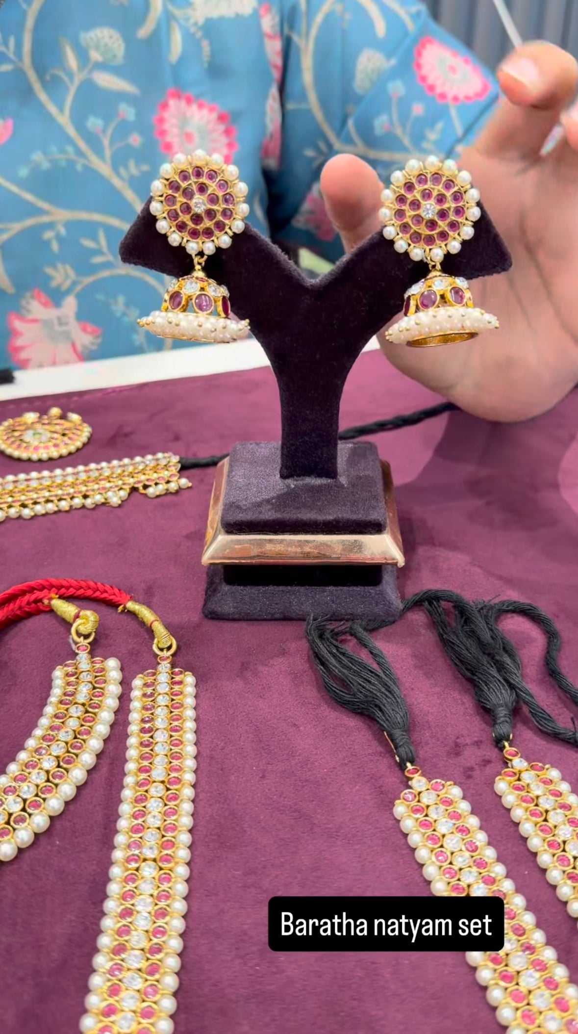 Beautiful premium original kempu stone barathanathyam set