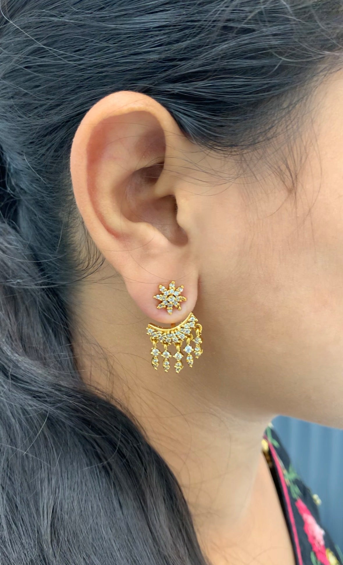 Beautiful 2 in 1 earrings