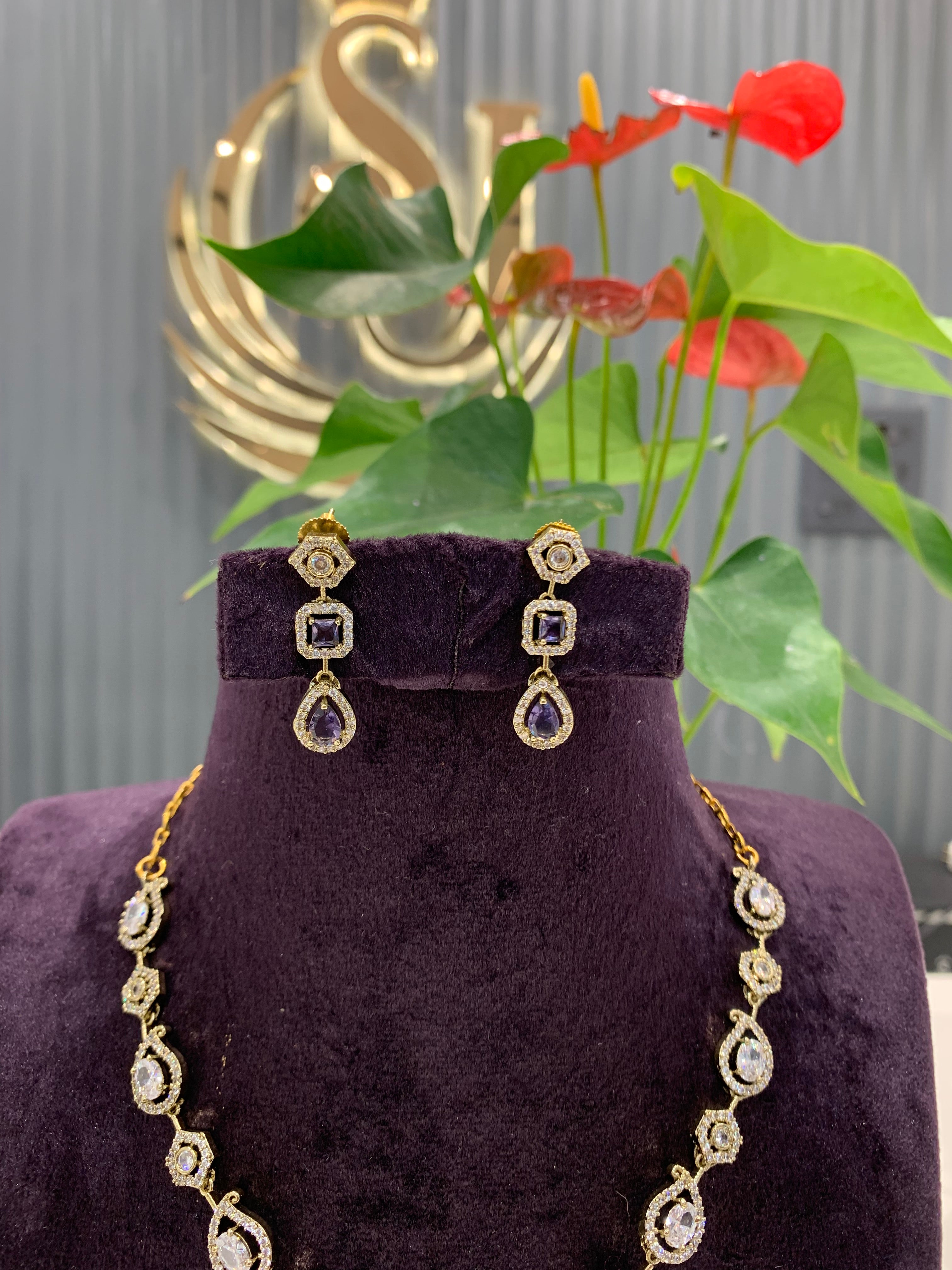 Beautiful purple colour necklace