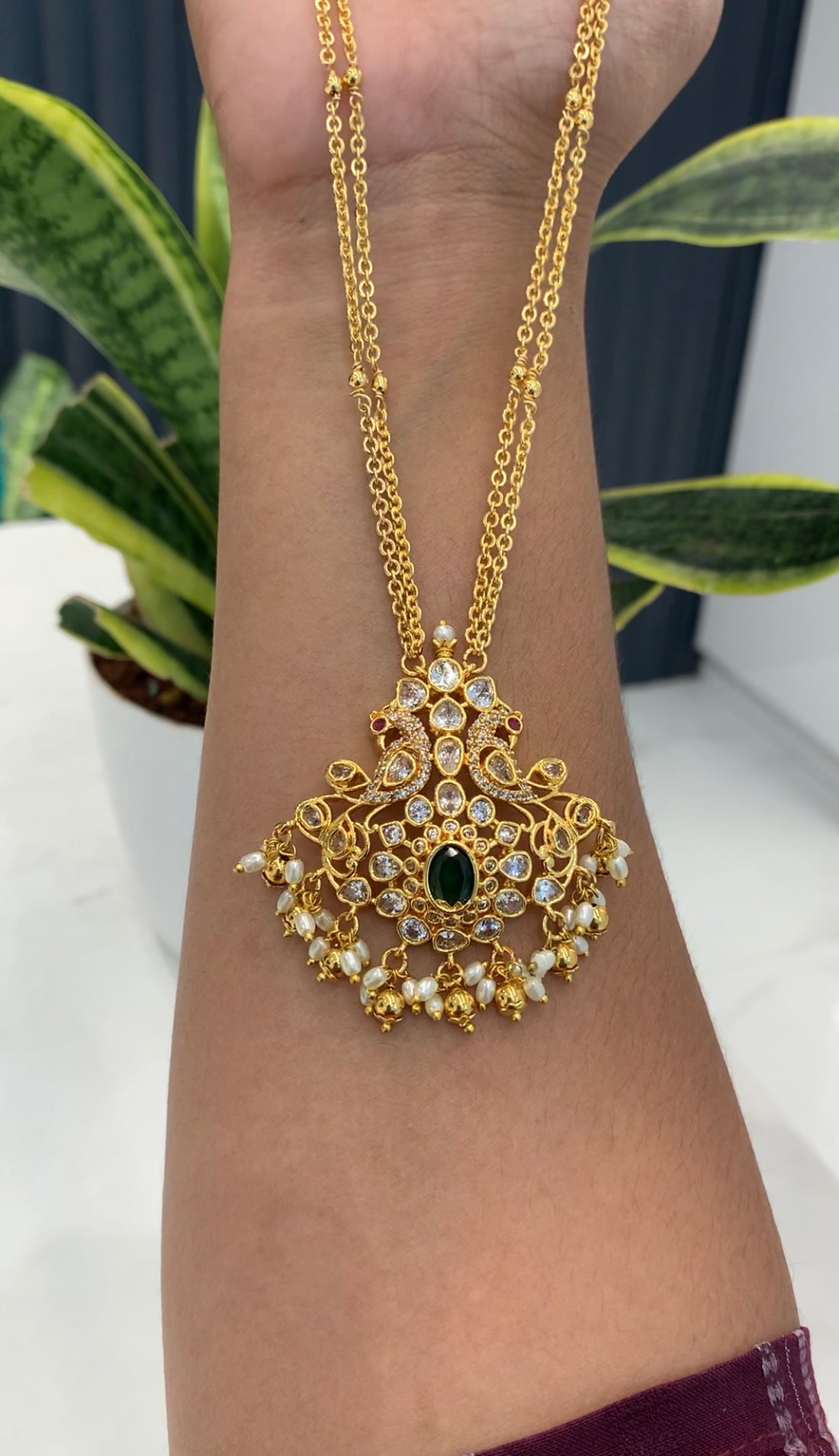 Beautiful peacock locket with chain