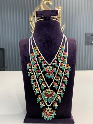 Beautiful Heavy 3 layer jadau stone Beads set