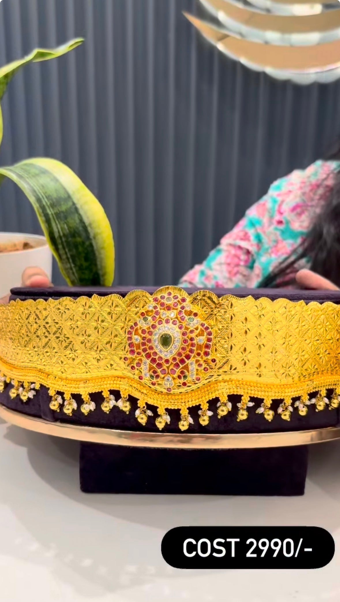 Beautiful customised adult vaddanam with gold beads
