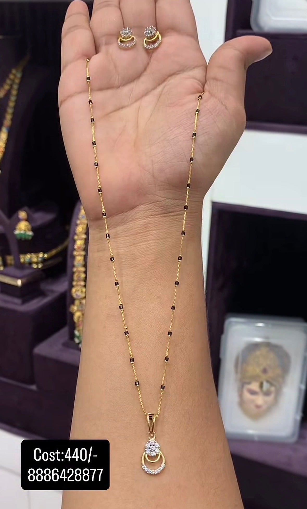 Beautiful Gj Pendent set With Customised Blackbeads