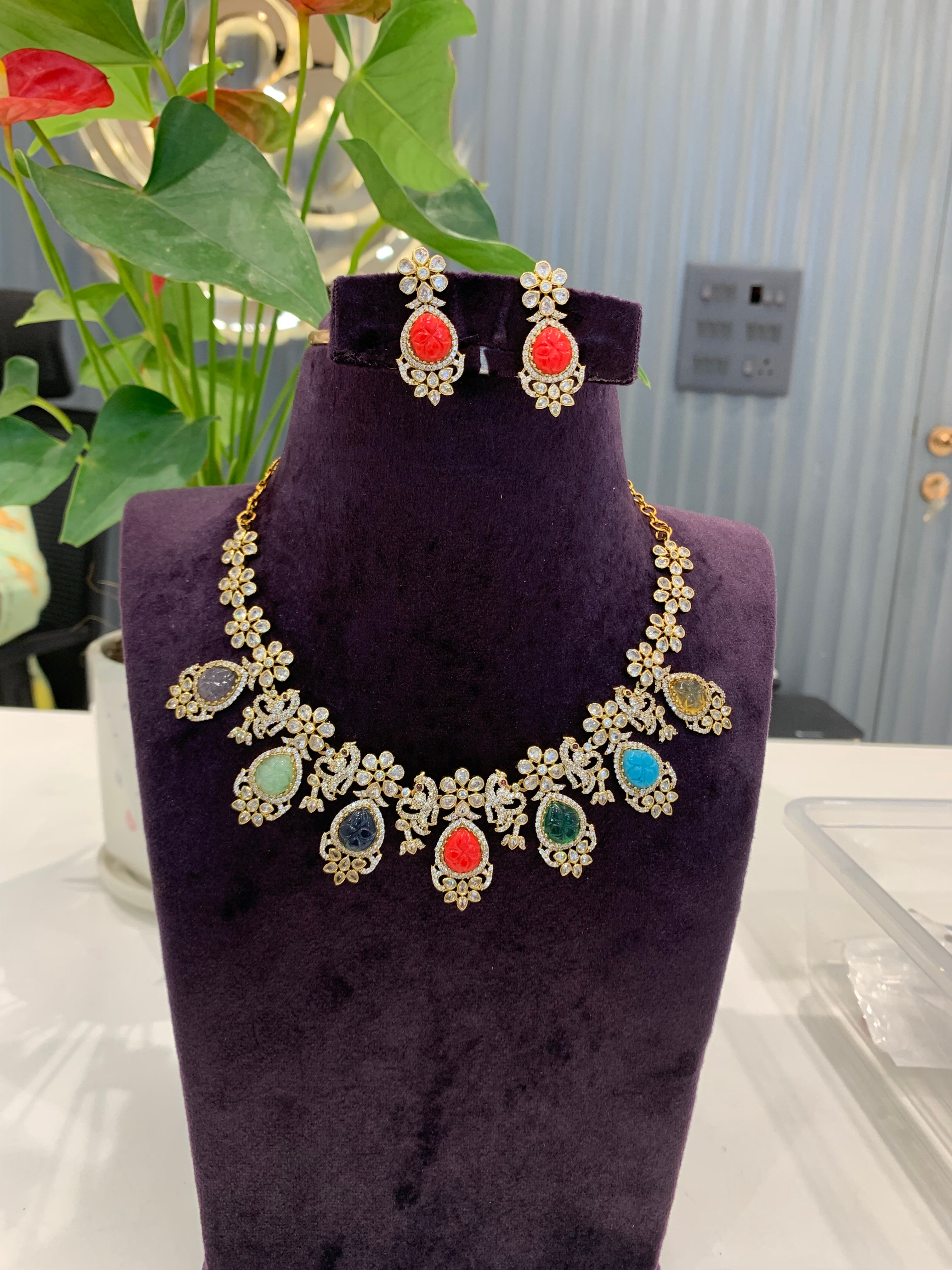 Beautiful navarathana necklace